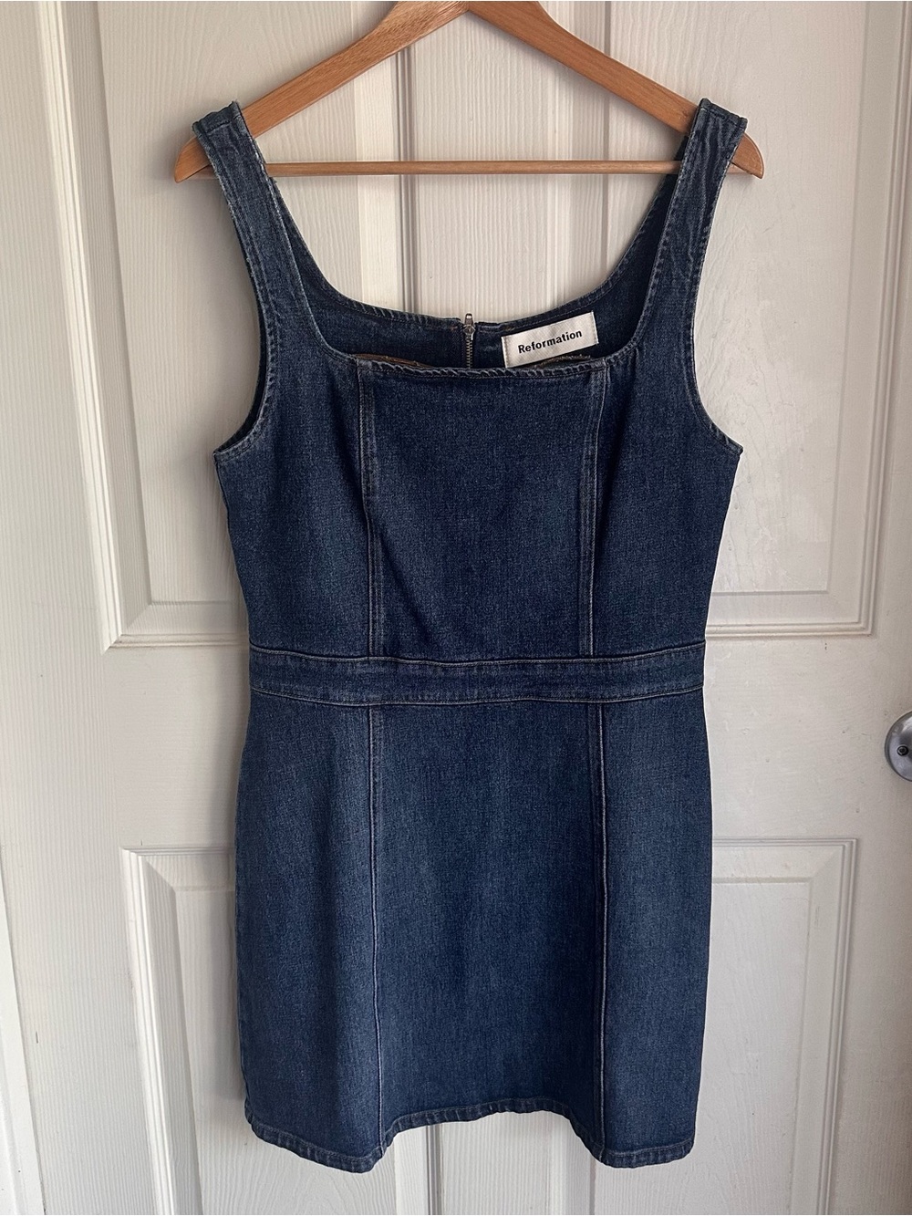 Reformation indigo denim mini dress